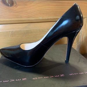 Steven (by Steve Madden) 4.5" Black Leather Stilettos. Great Condition!